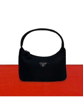 Prada Tessuto Nylon Mini Handbag Pouch Black